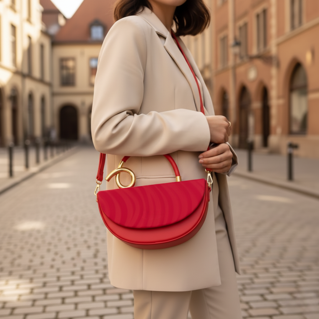 Borsa da donna con manico dorato