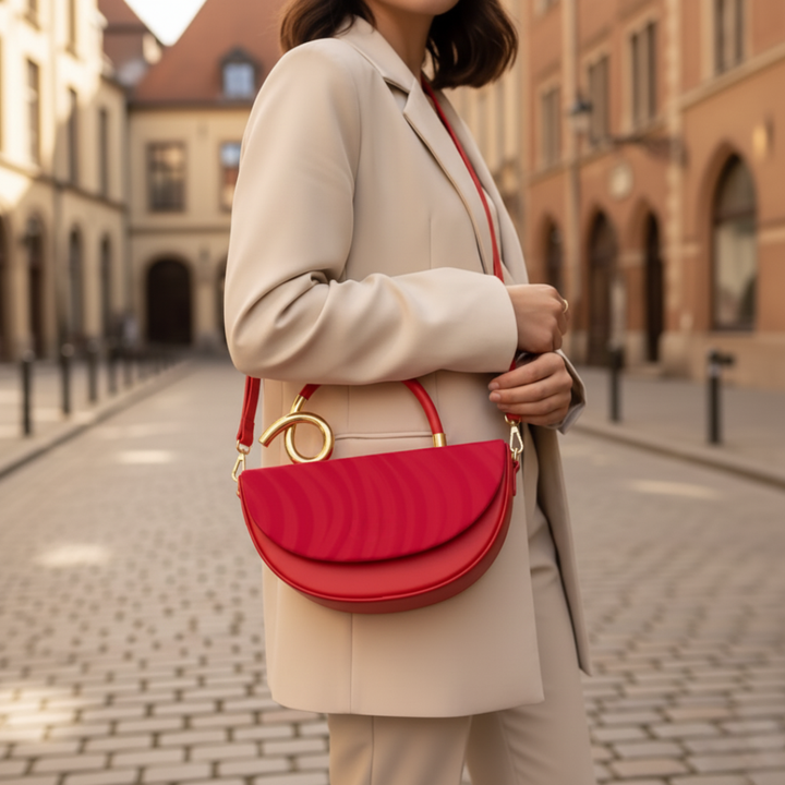 Borsa da donna con manico dorato