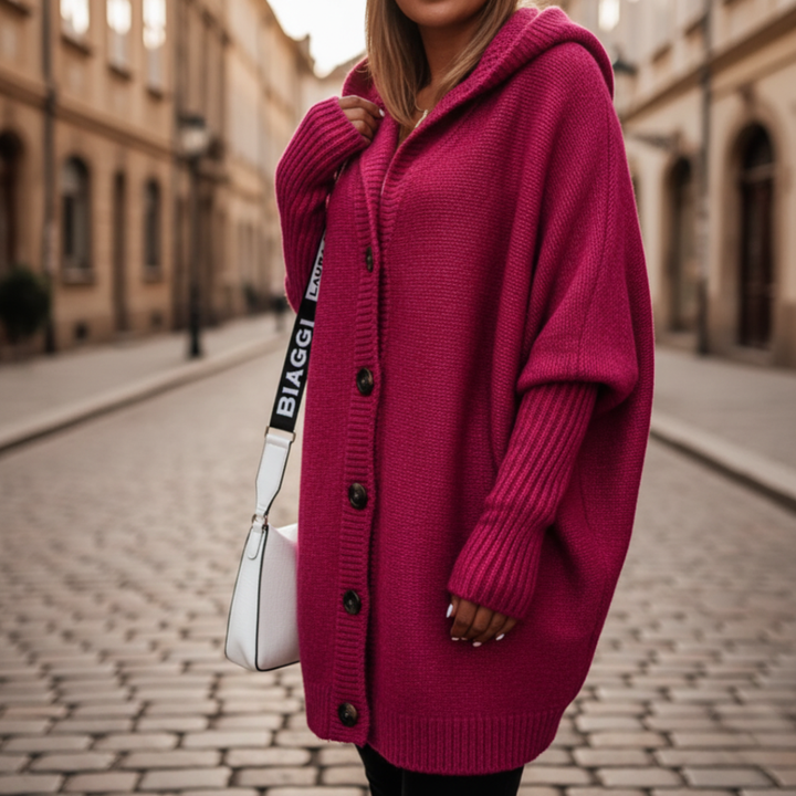 Cardigan con cappuccio da donna