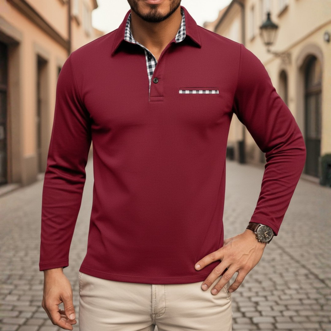 Men's Long Sleeve Polo Neck Sweater Made of Soft Fabric