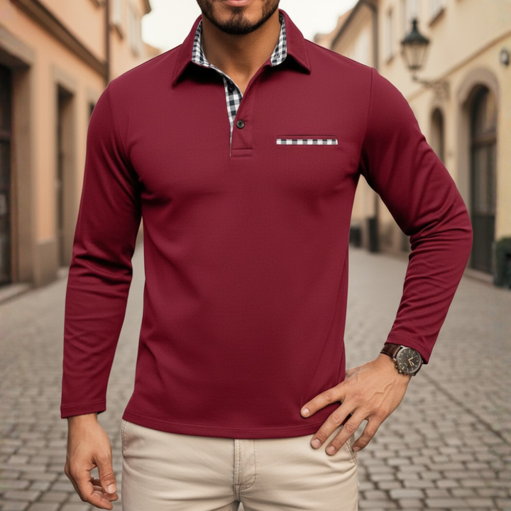 Men's Long Sleeve Polo Neck Sweater Made of Soft Fabric