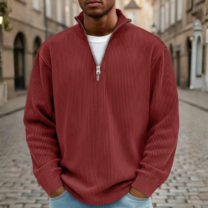 Men's High Neck Zip Sweater