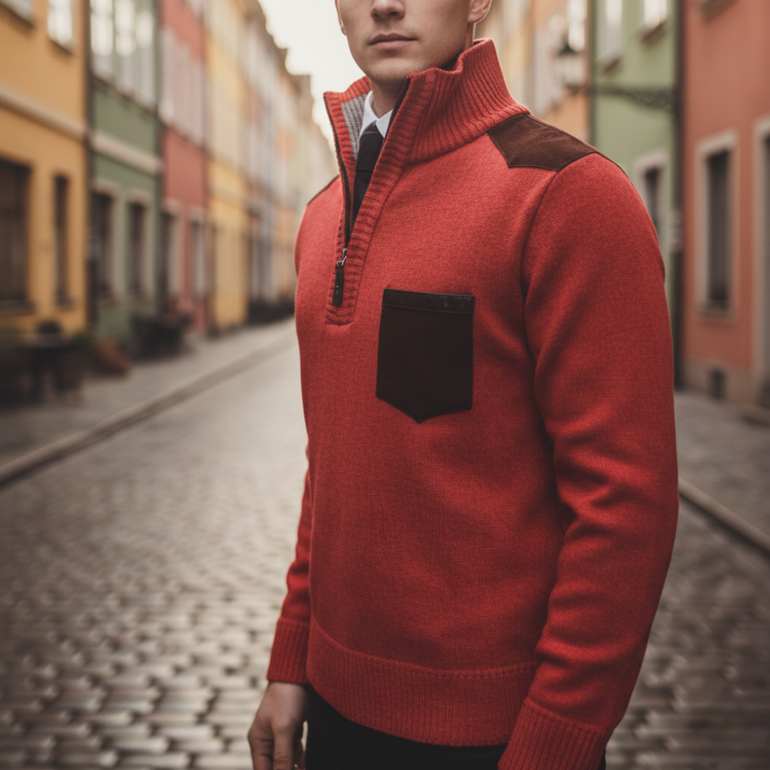 Men's Half Zip Sweater in Soft Blend