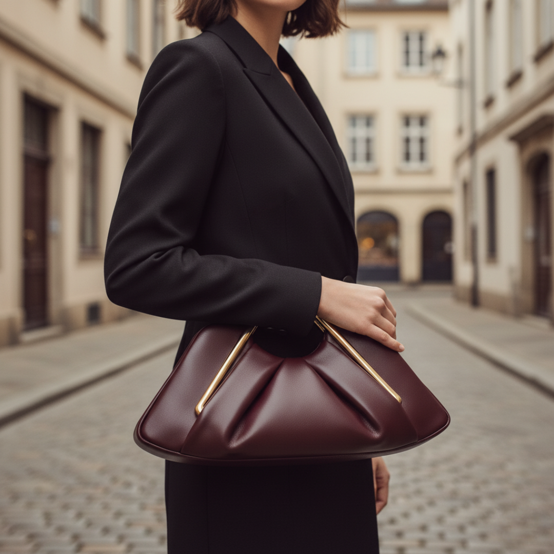 Women's Bag with Gold Handle in Eco-leather