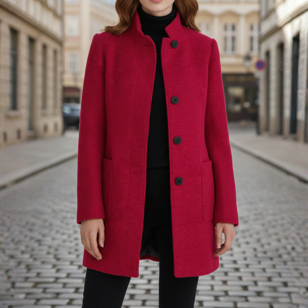 Women's Coat with Black Buttons