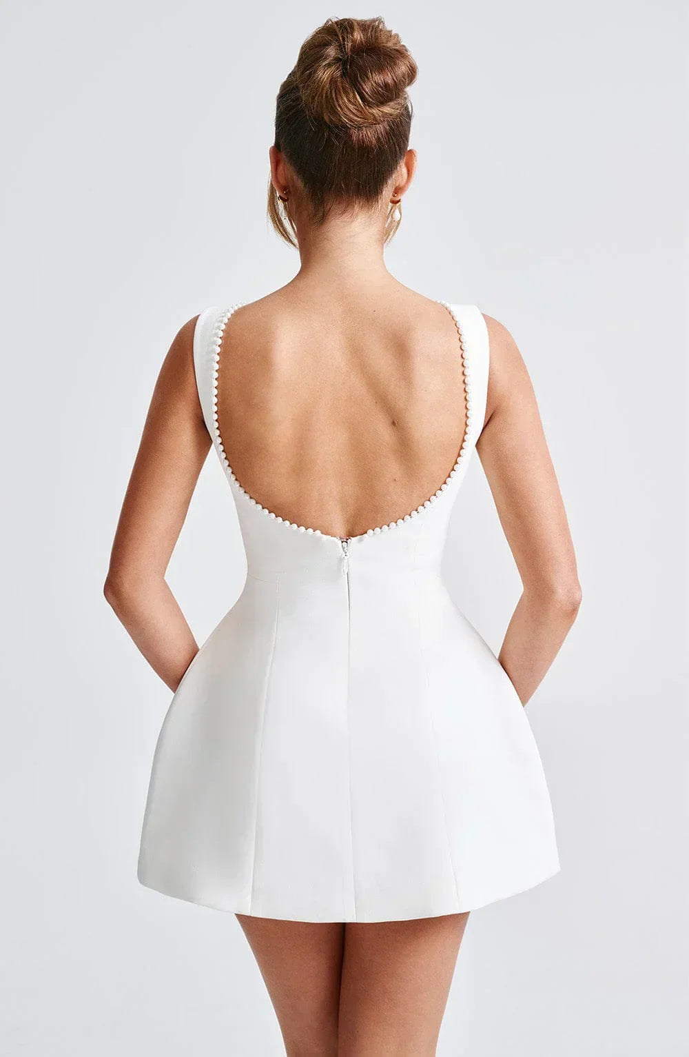 Women's Satin Sleeveless Dress with Decorative Bow