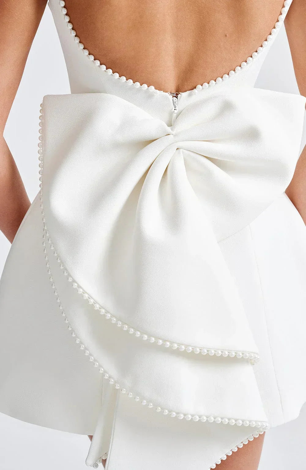 Women's Satin Sleeveless Dress with Decorative Bow