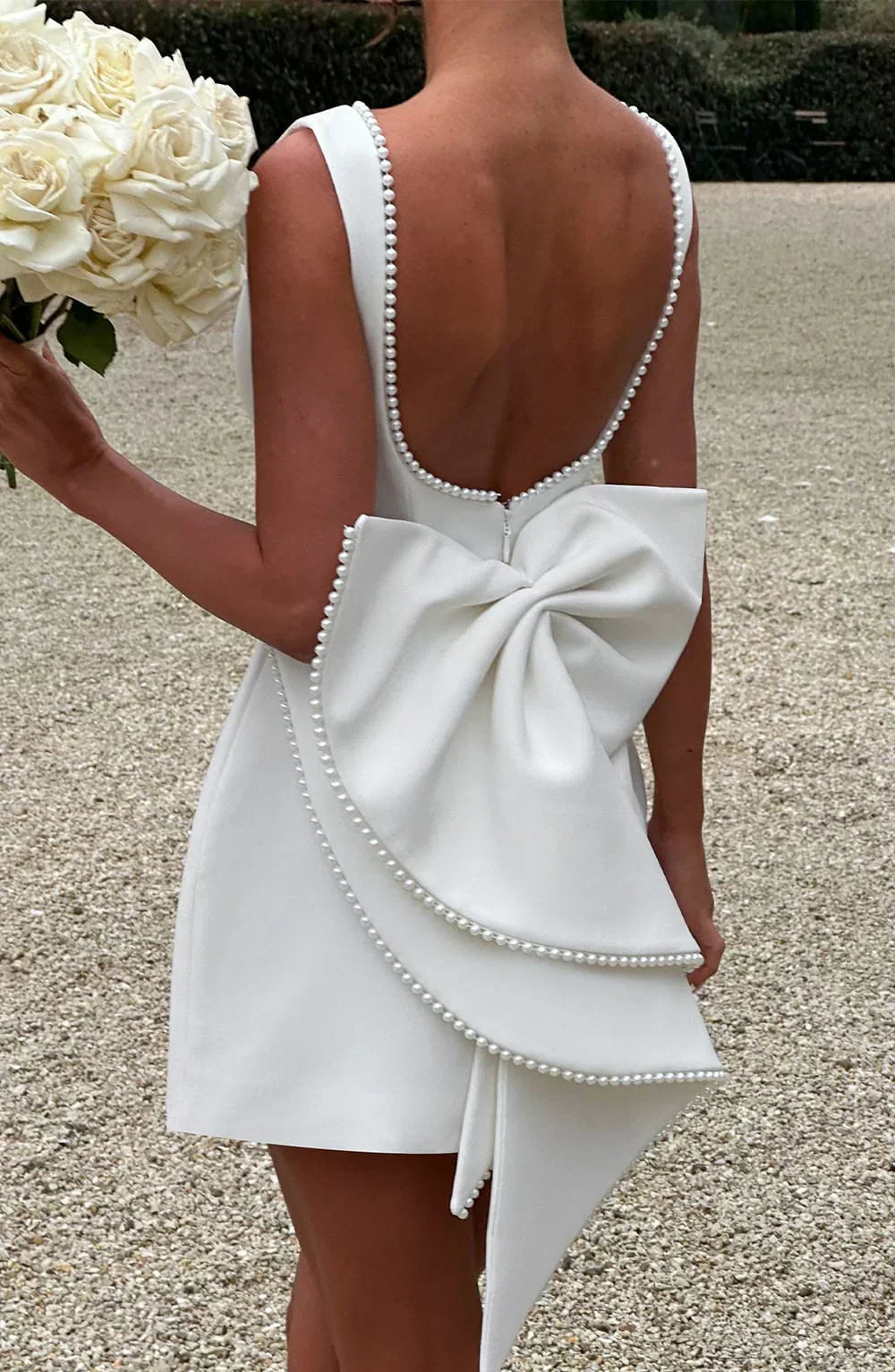 Women's Satin Sleeveless Dress with Decorative Bow