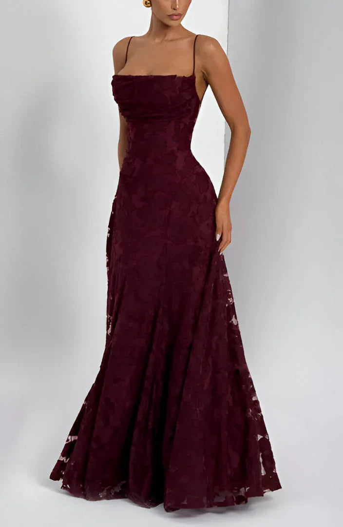 Women's Floral Velvet Sleeveless Dress with Thin Straps