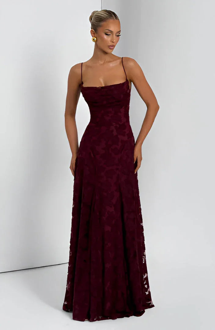 Women's Floral Velvet Sleeveless Dress with Thin Straps