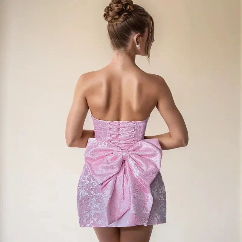 Women's Sleeveless Jacquard Dress with V-Neck – Ceremony