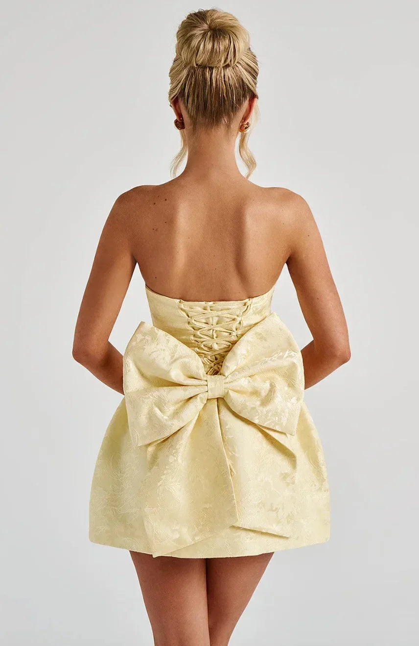 Women's Sleeveless Jacquard Dress with V-Neck – Ceremony