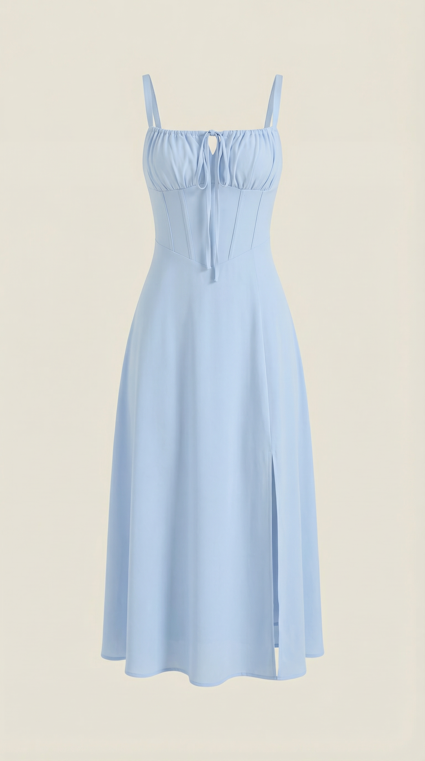 Women's Velvet Sleeveless Midi Dress with V-Neck
