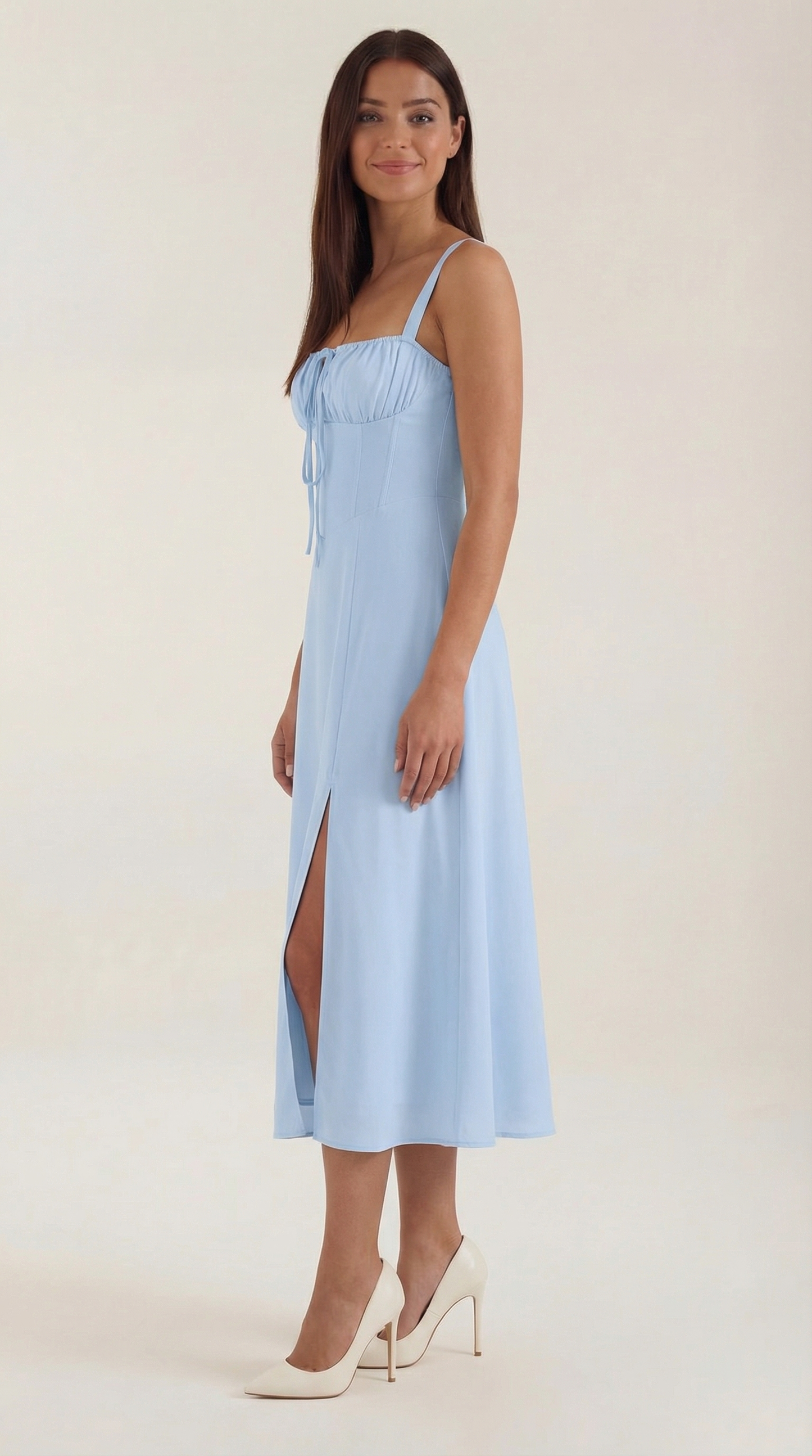 Women's Velvet Sleeveless Midi Dress with V-Neck