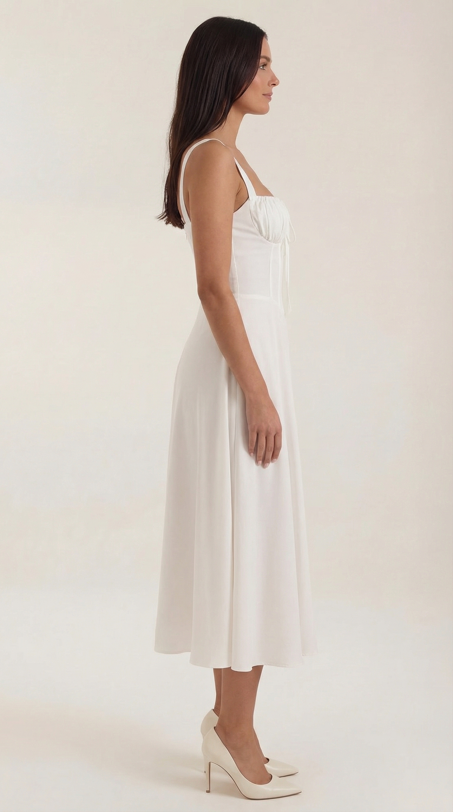 Women's Velvet Sleeveless Midi Dress with V-Neck