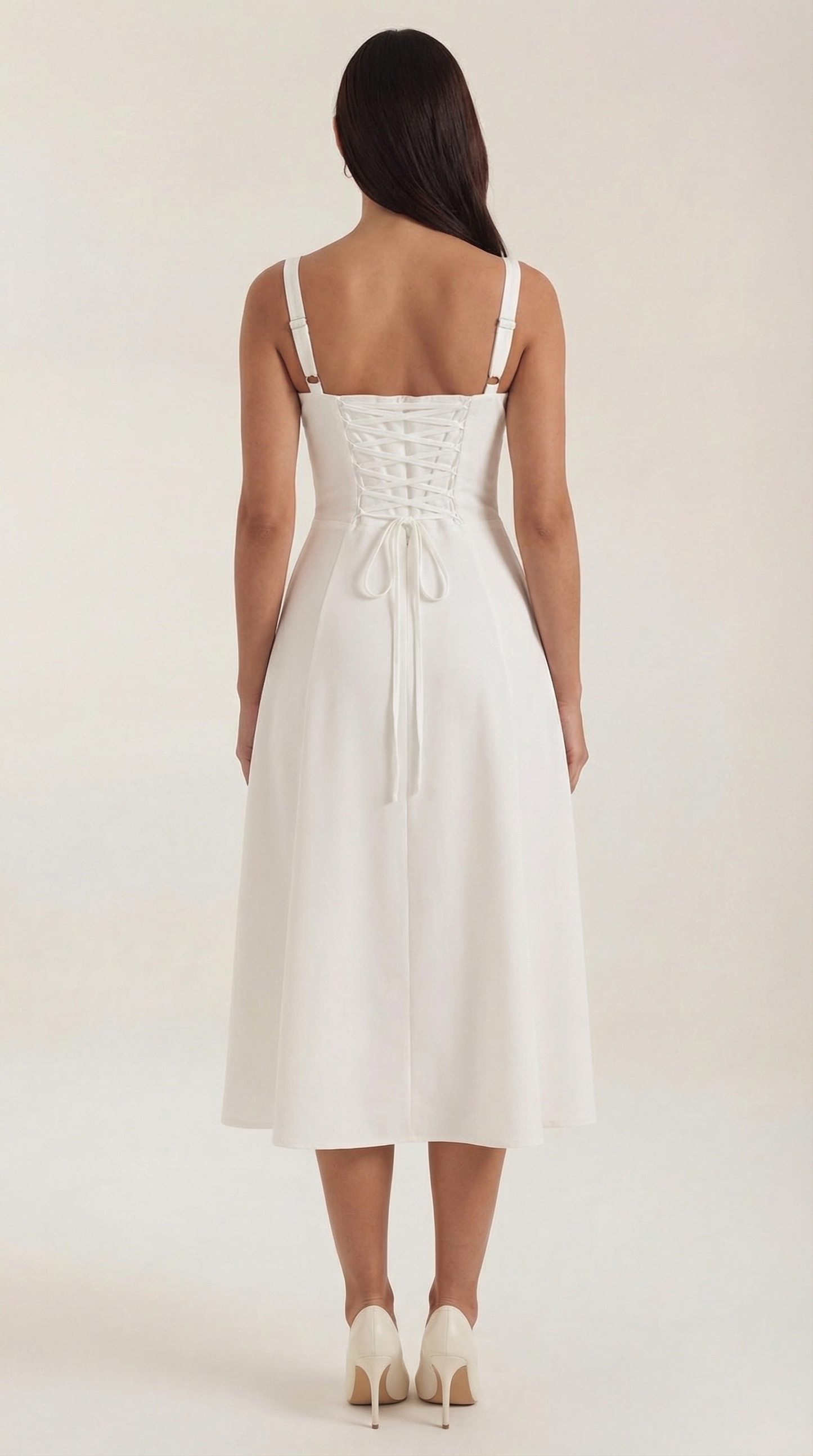 Women's Velvet Sleeveless Midi Dress with V-Neck