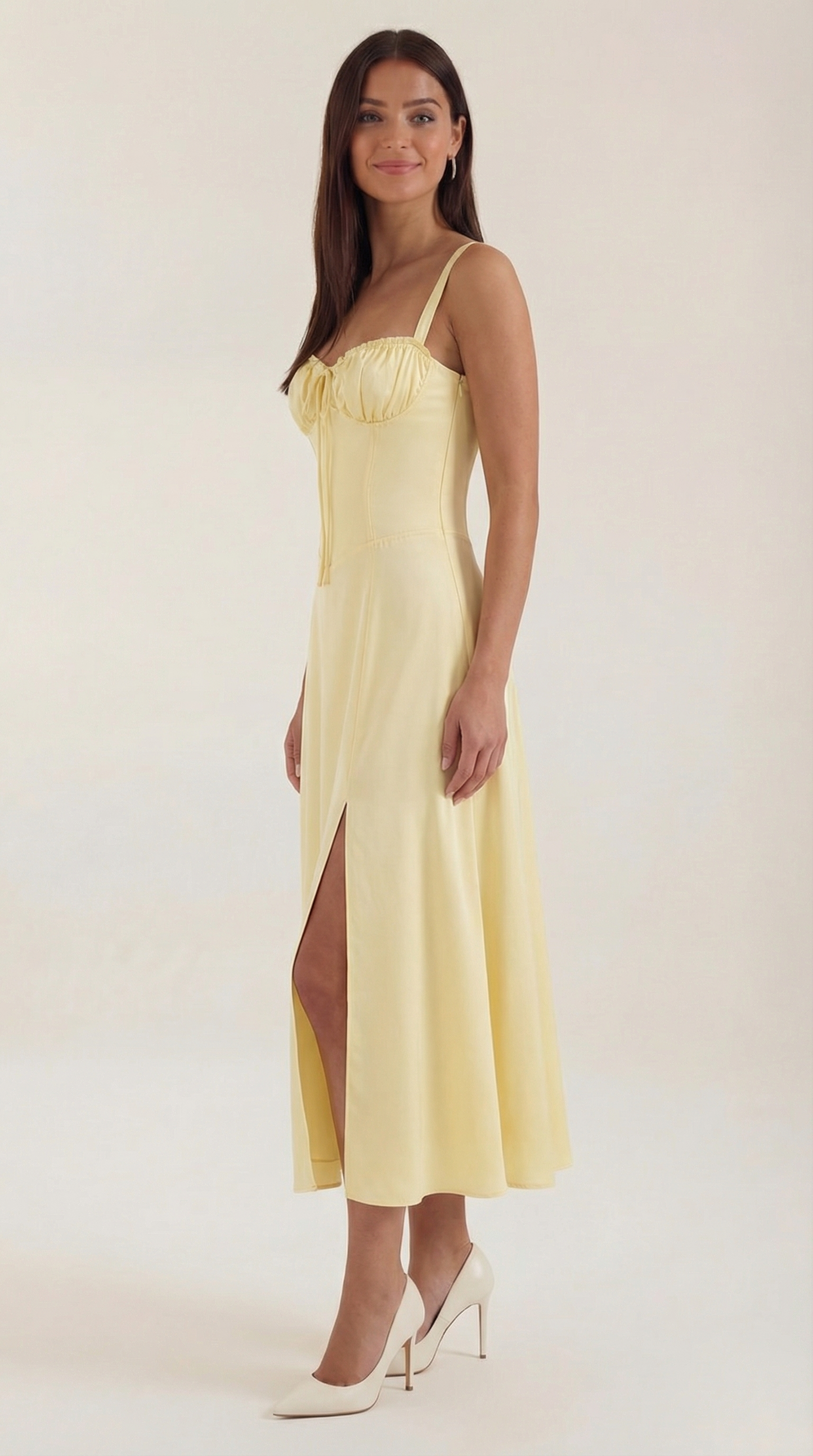 Women's Velvet Sleeveless Midi Dress with V-Neck