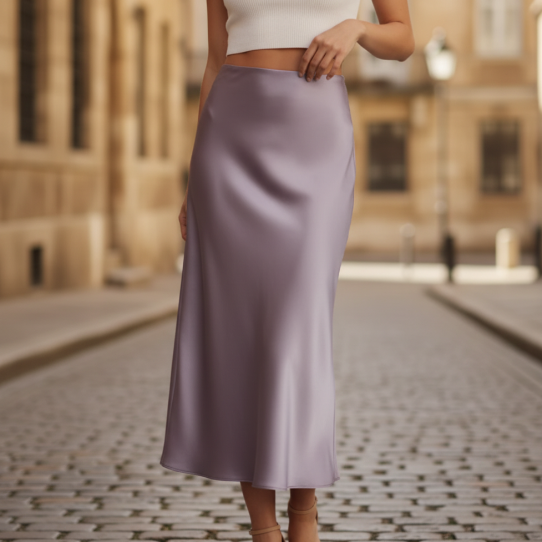 Long Satin Skirt for Women