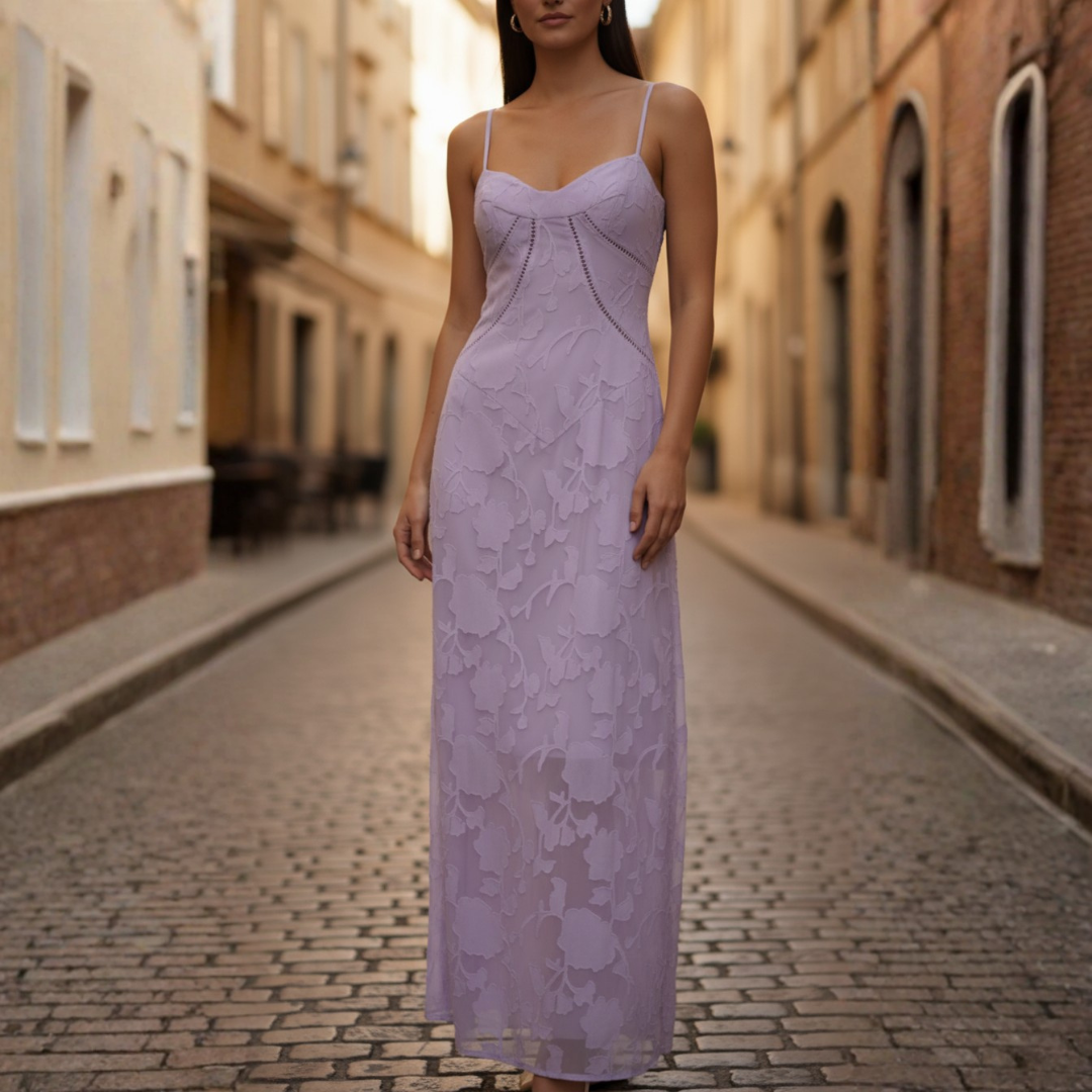Maxi Dress for Women in Lace with Thin Straps