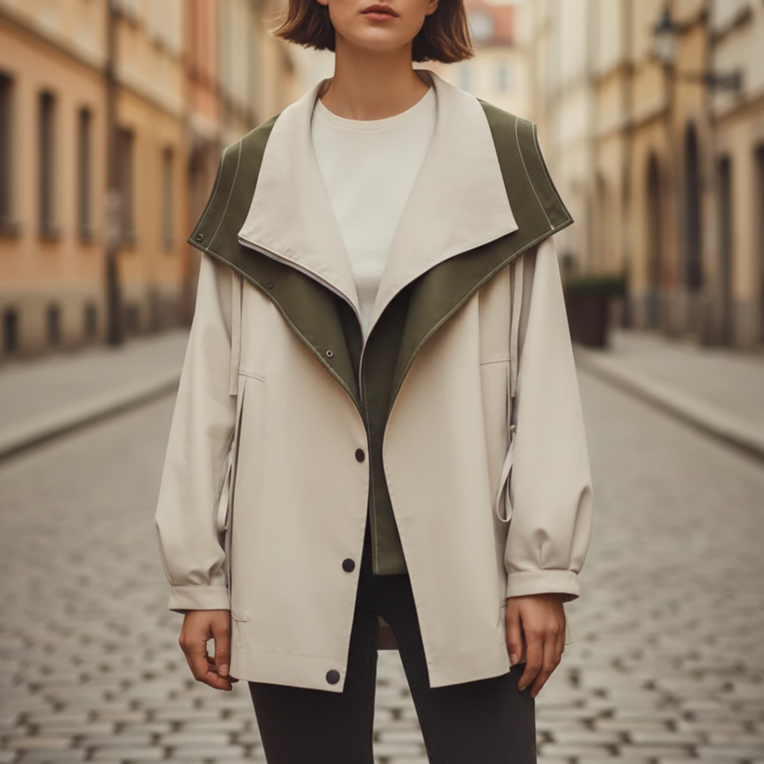 Women's Jacket with High Collar and Zip