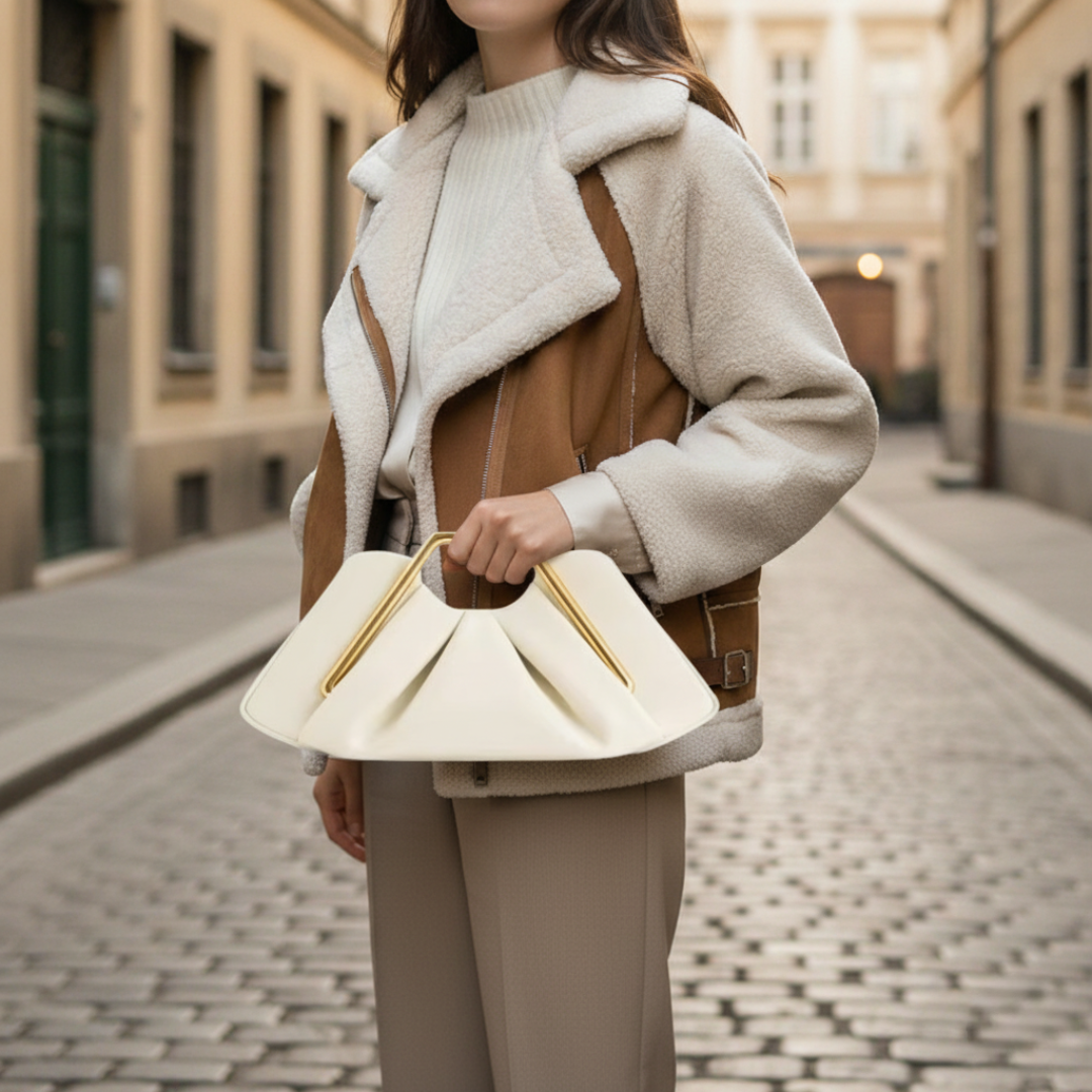 Women's Bag with Gold Handle in Eco-leather