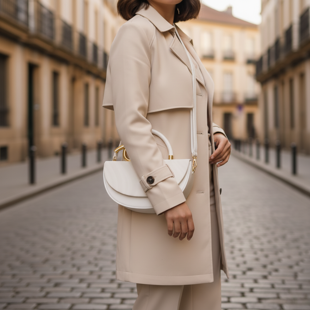 Borsa da donna con manico dorato