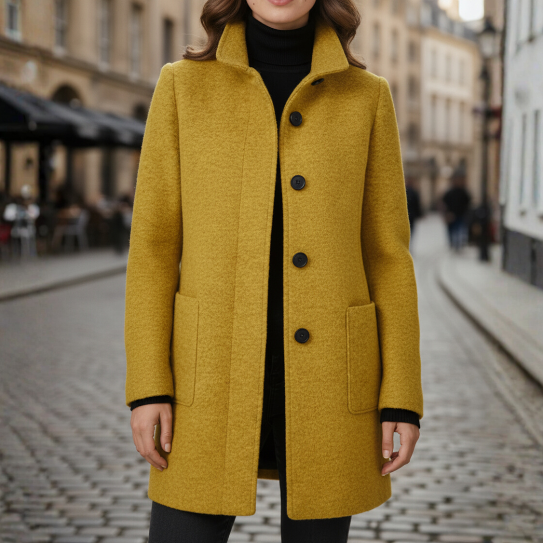 Women's Coat with Black Buttons